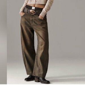 Free people Good Luck Coated Barrel Jeans